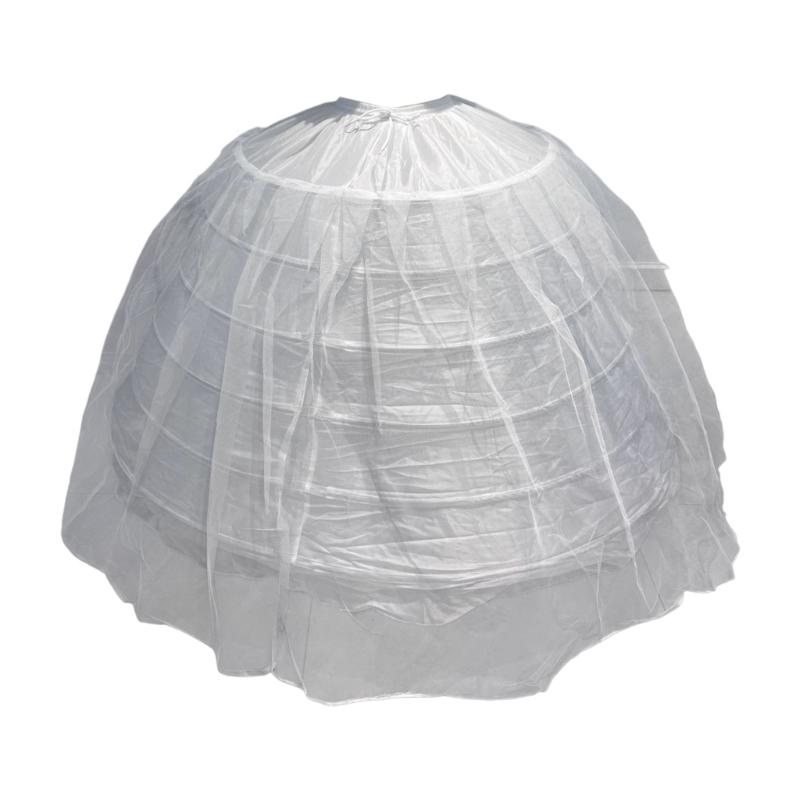 

6 Hoop Tulle Crinoline Slip with Single Layer Design for Voluminous Bridal Gown and Formal Occasion Dress Petticoat 1