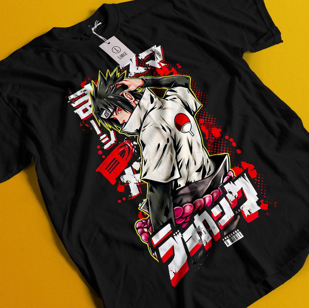 

Футболка Саске Футболка Наруто Футболка Джирайи Итачи Учихи Футболка Мадары Какаши Аниме Футболка M