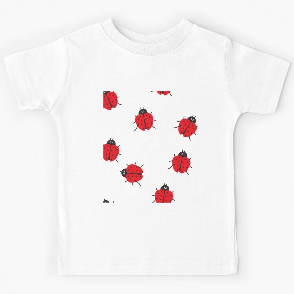 Adorable Cartoon Ladybug Illustration Pattern Essential T-shirts Accessories Kids T-Shirt 120