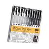 12Pcs Waterproof Fine Liner Pen Artist Sketching Tool For Artists Student Technical Drawing Creative Art Illustrations