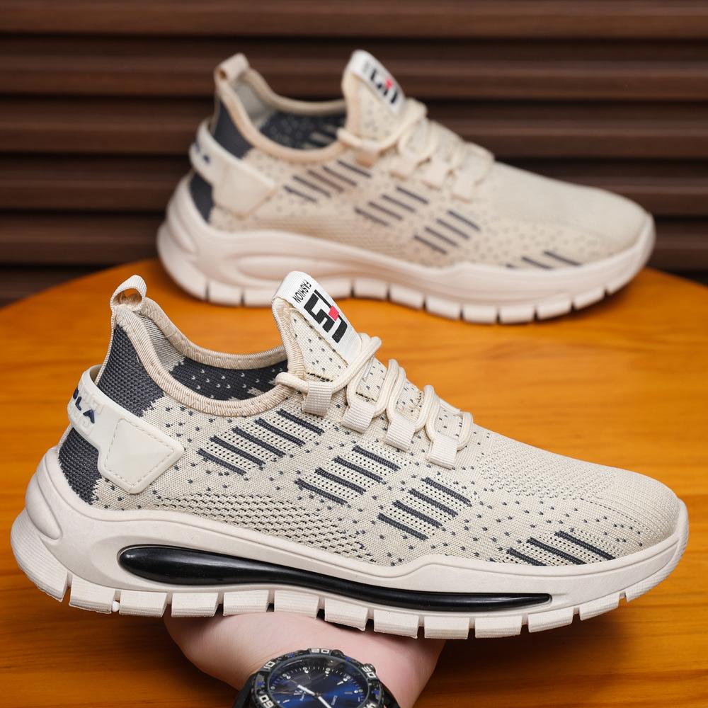 

Outdoor sports shoes men s flying woven breathable platform casual shoes youth lace-up trendy shoes tooling running men s shoes 44