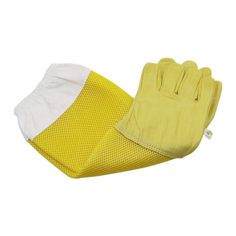 1 Pair Breathable Beekeeping Gloves Long Sleeves Protective Gloves Durable Beekeeper Gloves Safety Protection Breathable Mesh