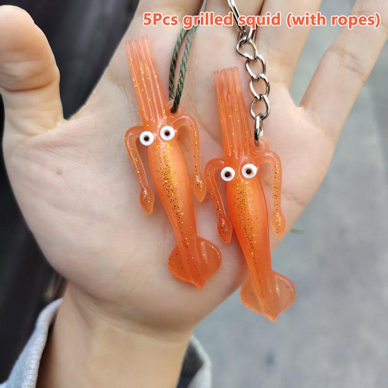 5Pcs Funny Color-Changing Baked Crab Car Pendant Car Decoration Accessories Creative Swing Goose Lobster Keychain Bag Pendant