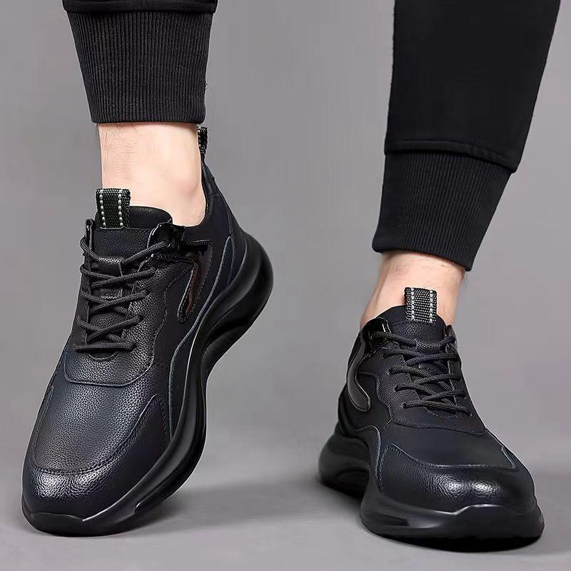 Autumn and Winter New Men's Sports Shoes Single Cotton Casual Leather Shoes Trendy Fashion Versatile Breathable Student Dad Shoes