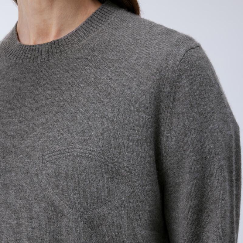 JNBY 2024 Spring Loose Round Neck Wool Cashmere Knit Sweater