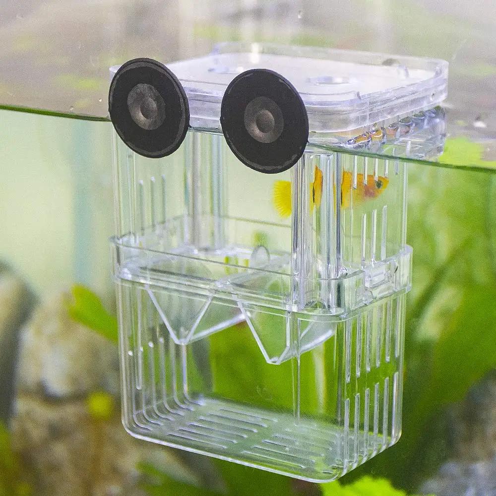 Fish Tank Incubator Fish Isolation, Ornamental Shrimp Small Fish Incubator Aquarium Oxygen Flushing Durable Breeding Box