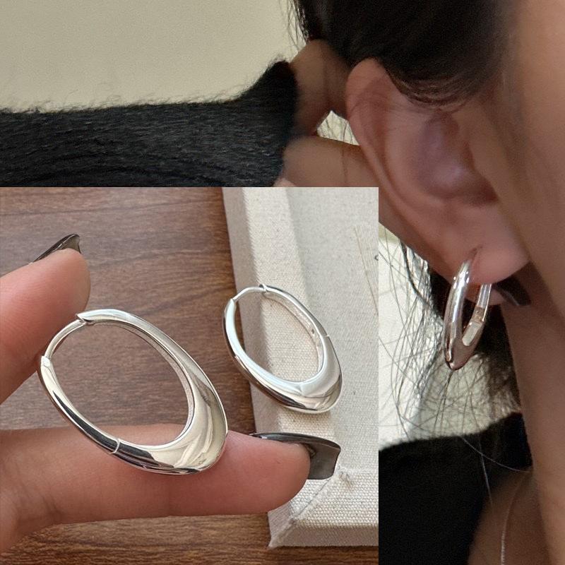 VENTFILLE 925 Sterling Copper Chunky Hoop Earrings for Women Geometric Circle Punk Ear Zircon Party Gifts 2023 New Dropshipping
