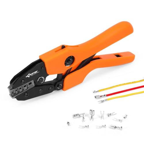 KF CPTEC Crimping Pliers 0.25 to 6 mm? | Compatible with JST, Molex, and TE Connectors | Crimping Tool for Uninsulated Open Barrel Terminals | AWG24-1
