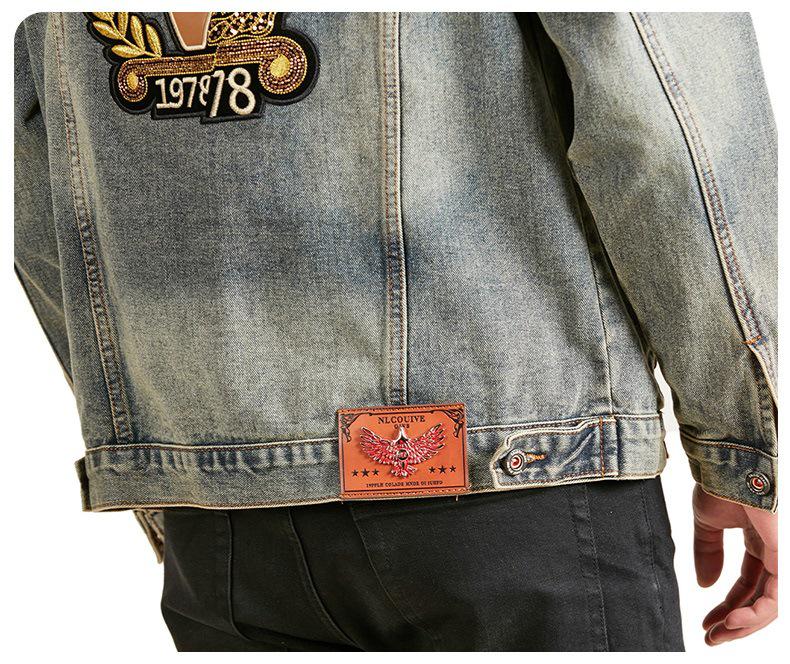 Xintang Men's Wear | Retro Denim Jacket - Trendy Loose Fit, Casual Hong Kong Style for Spring and Autumn