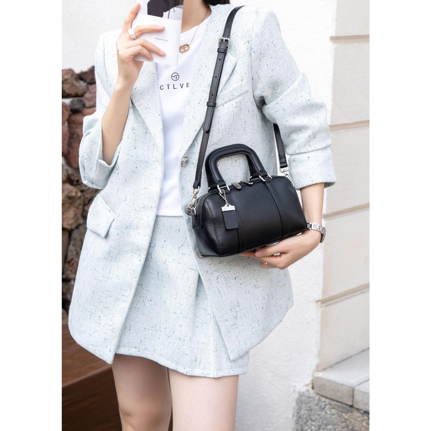 

Женская сумка из натуральной коровьей кожи с каплевидным узором, женская сумка через плечо, сумка-подушка, модная, большая вместимость, мягкая кожа чёрный