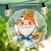 2D Metal Wind Chime with Festive Gnome and Cantaloupe Design Outdoor Garden Decor for Home Wedding Birthday Christmas Gift