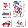 9 Blätter 4. Juli Fensteraufkleber USA Flaggenaufdruck Statische Aufkleber Sternmuster Patriotische Glasaufkleber für den Unabhängigkeitstag