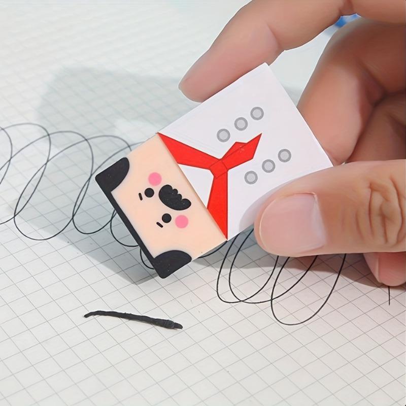 1pc Random Style Novelty for Man Eraser - Cute Crazy Old for Man Design, Light Blue Suit & Striped Pants with Red Bow Tie