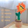 Dancing Sunflower Toy, Talking Cactus with Sound Reactions, Plays 120 Songs, Records, and Talks, USB Rechargeable, Educational Toy for Early