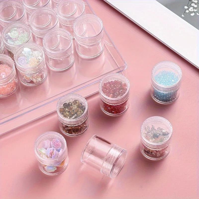 Small Clear Empty Storage Box Plastic Square Jewelry Beads Organizer Boxes for Seed Beads Art Container Case DIY Craft Supplies