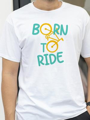 Born To Ride Print TShirt Casual Short Sleeved Tops Summer Tees For Men Women Cotton Oneck Oversize Streetwear Basic Top