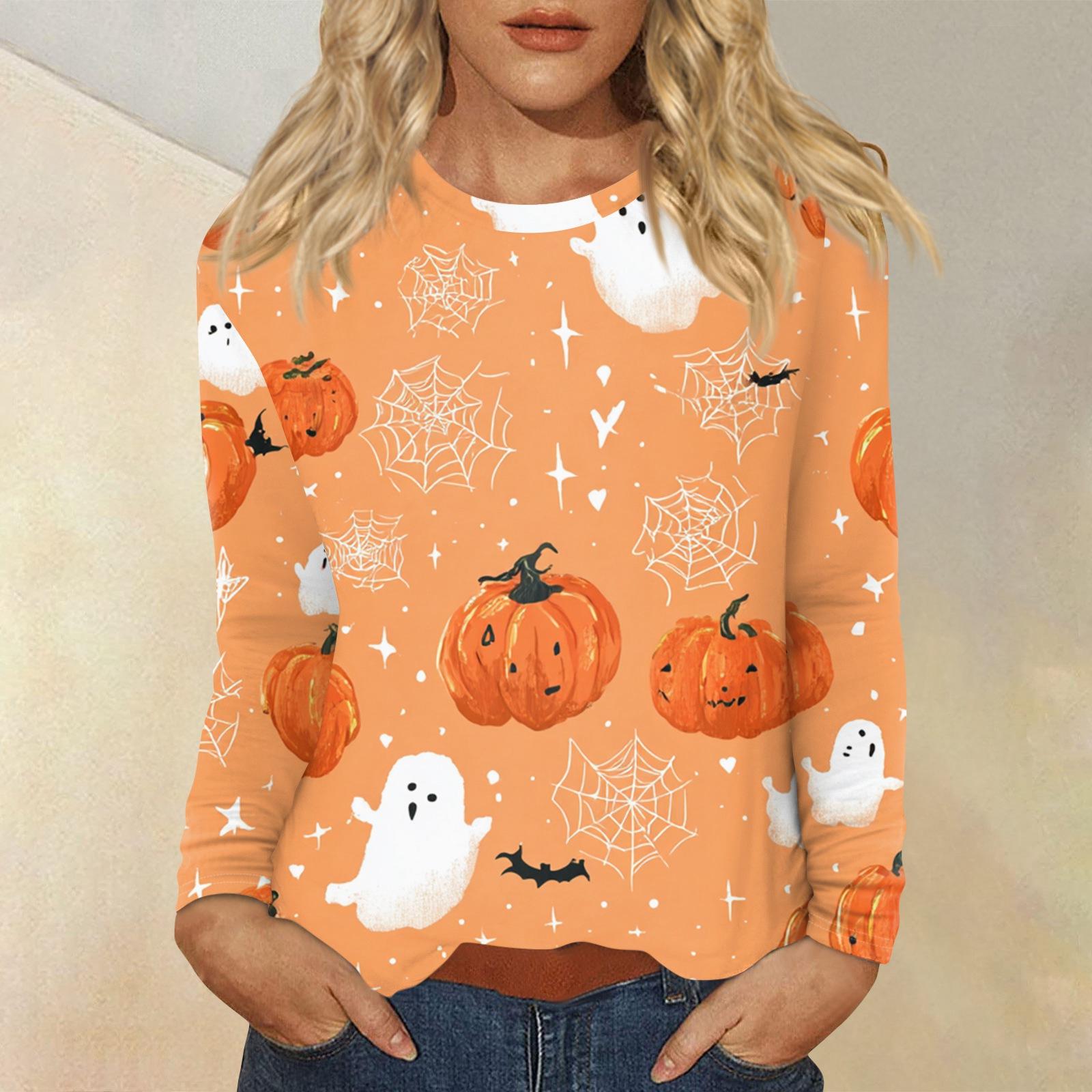 

Женский повседневный топ с длинным рукавом и принтом, с круглым вырезом S