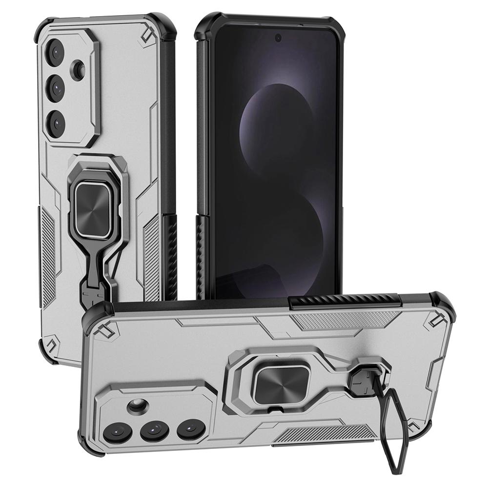 For Samsung Galaxy S25 FE Case Rotatable Ring Kickstand PC+TPU Shockproof Phone Cover