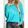 Fashion Women's Crew Neck Long Sleeve 3D Casual Color Printing Casual Short Sleeve Crew Neck T-Shirt