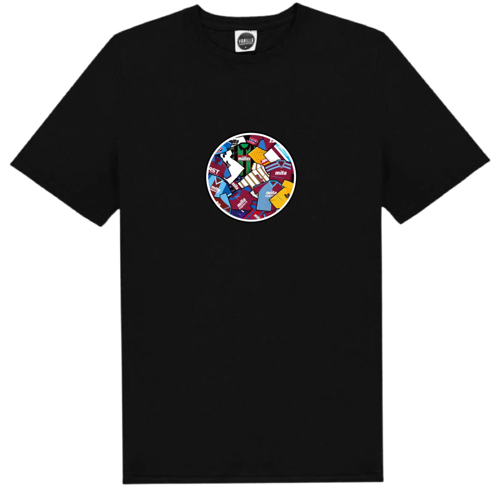 Aston Villa FC T-Shirt Old Mashed Shirts Of The Past Style Shirt Fan Art 2XL