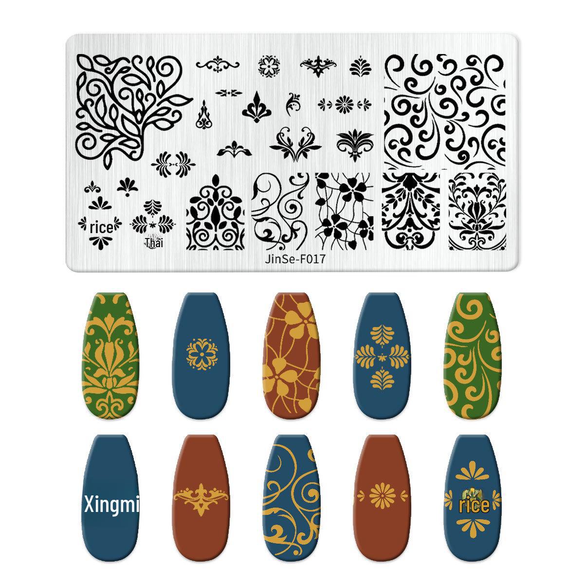 

Набір силіконового штампа для нейл-арту та геометричної сталевої пластини