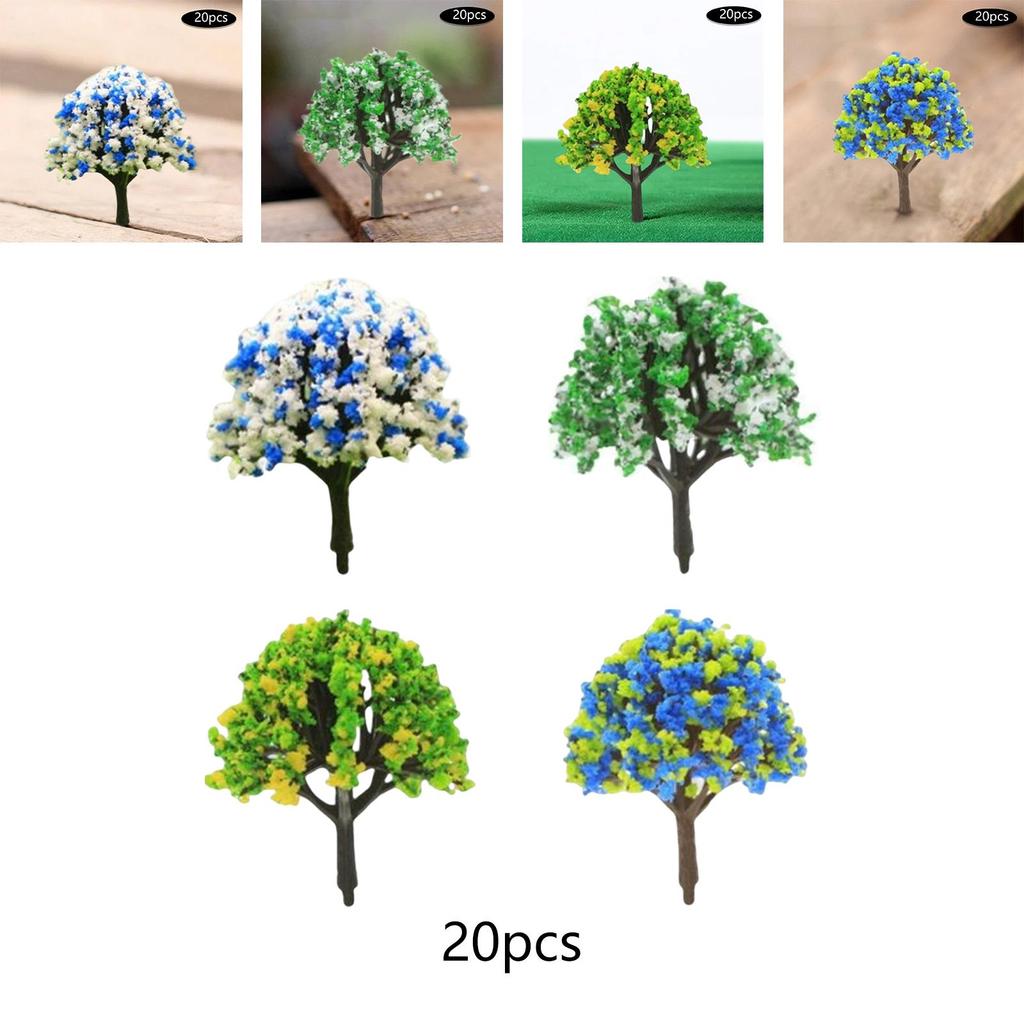 20x Miniature Tree Micro Landscape Trees Fake Mini Tree Model Scenery Materials for Micro Landscape Sand Layout Model Decoration