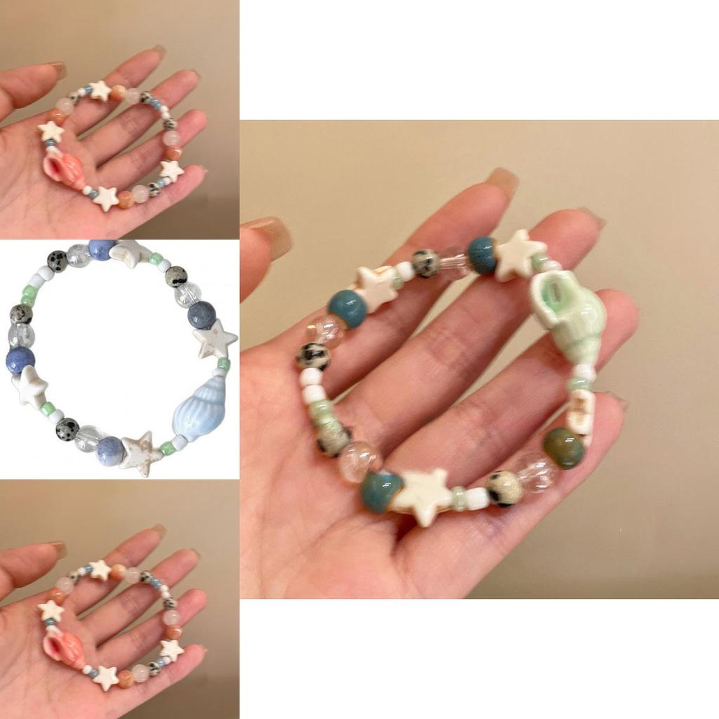 Sweet Vacation Starfish Beaded Bracelet For Women With Shell Accents And Handmade Crafting