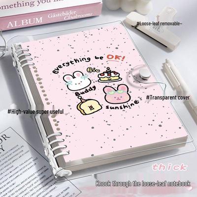 Cuaderno A5 con Tapa Blanda de PVC Engrosado, Salpicaduras de Tinta Animales, Carpeta de Anillas Desmontable para Estudiantes