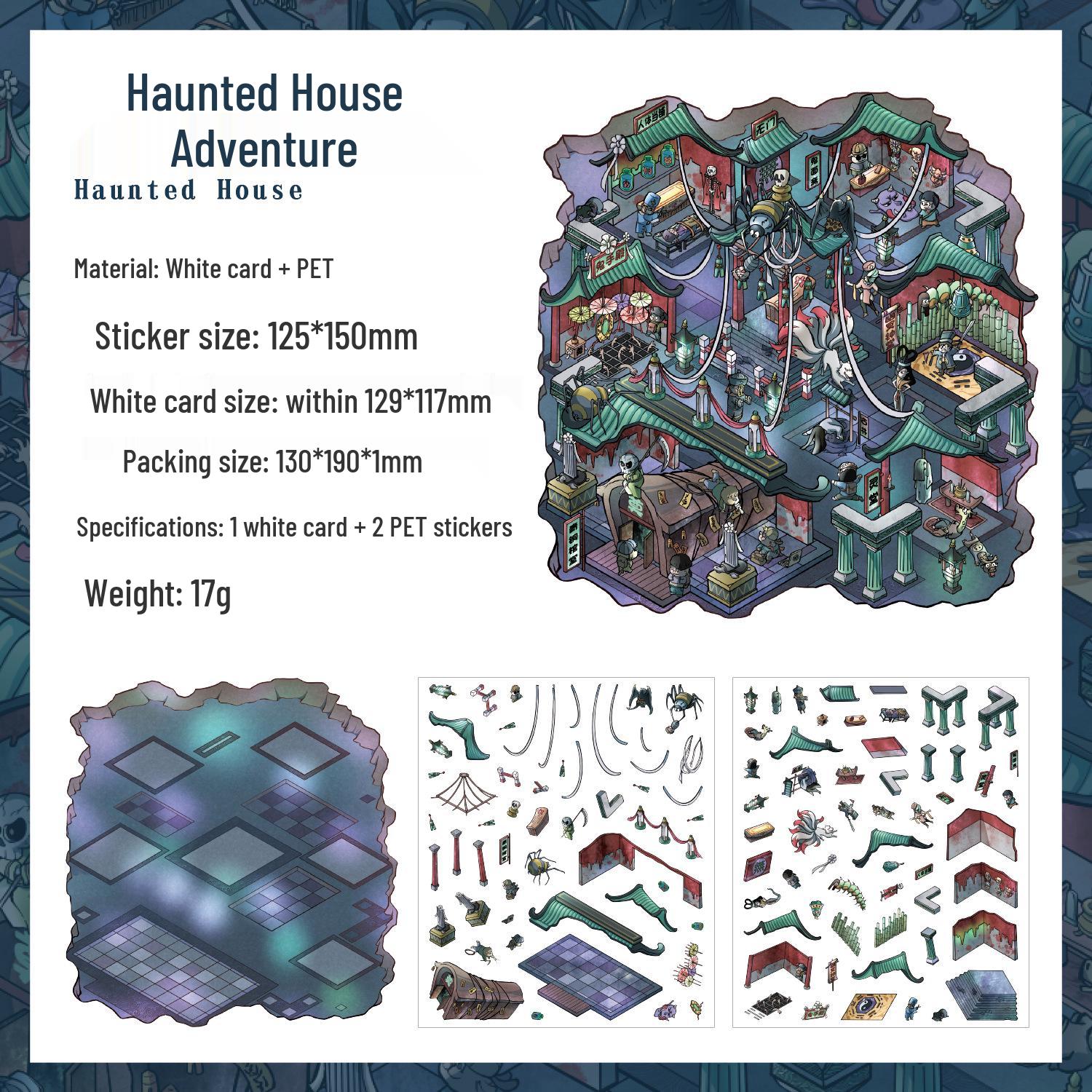 Halloween 3D Micro-Horror Miniature Scene Stress Relief Stickers for Planners