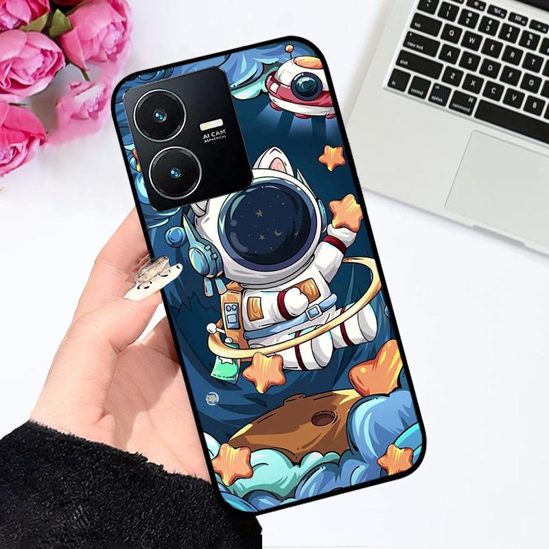 Pour Vivo Y22 4G Coque V2207 V2206 Y22s Impression Couleur Mat TPU Silicone Souple Housse de Téléphone Pour Vivo Y35 4G Pare-chocs Anti-choc Fundas