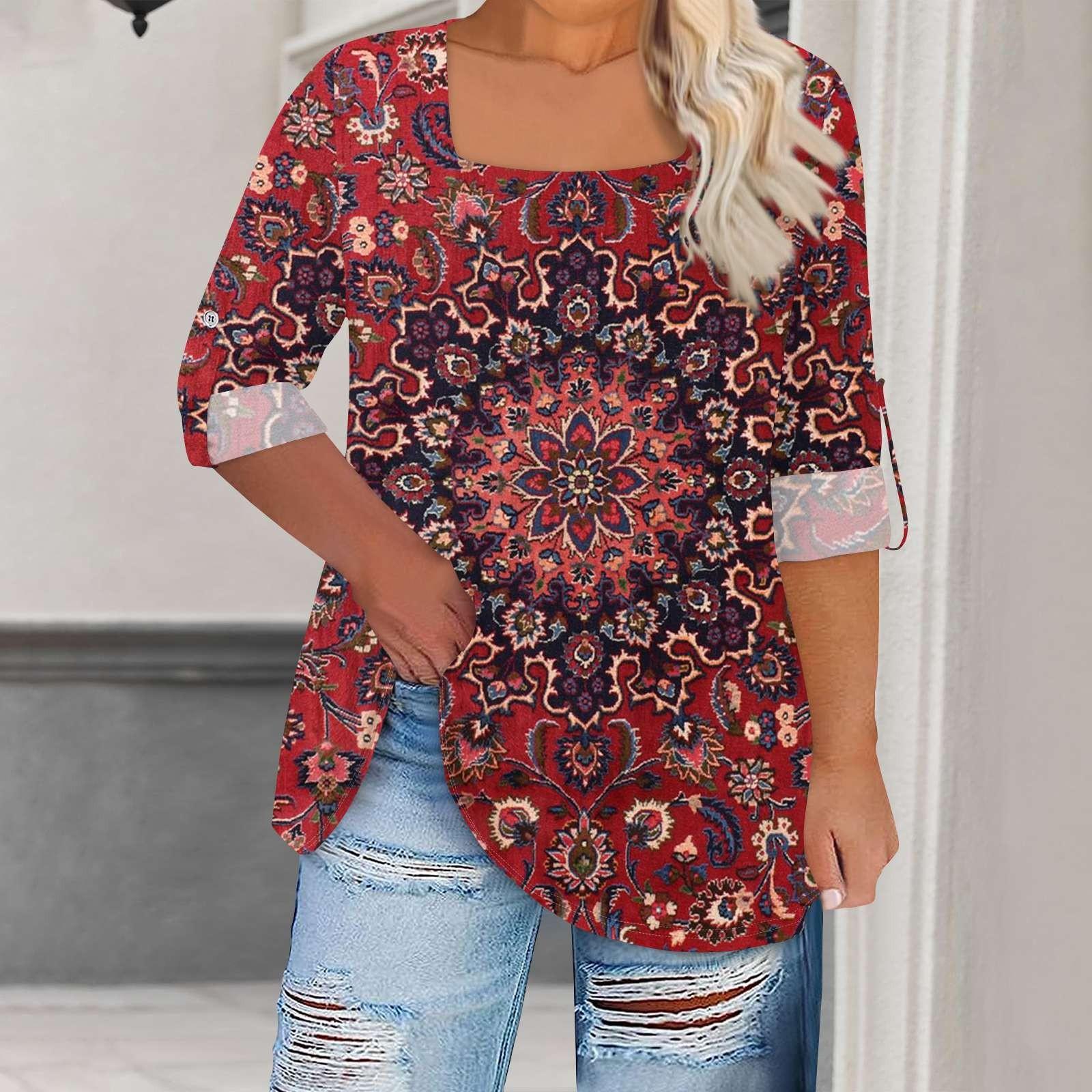 

Женская футболка с принтом, длинные рукава реглан, базовый квадратный топ стандартного размера для повседневной моды XXXXXL красный