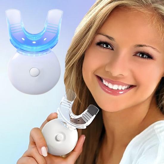 Teeth Whitening Kit with 32 LED Gum Light Silicone Mouthpiece Gel Tube Portable IPX7 Waterproof Gum Health Toothache Relief Light Therapy Periodontal