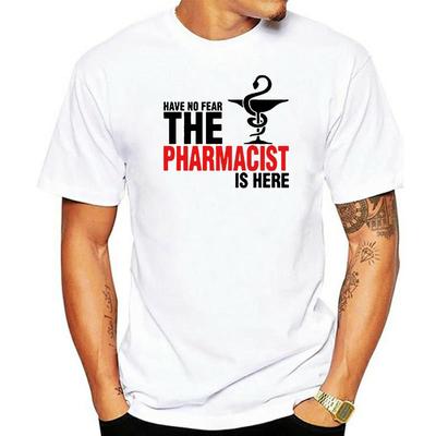 Cotton Letter Printed Summer Have No Fear The Pharmacist Is Here T Shirt Pharmacy Short Sleeve Men Leisure Time T Shirt