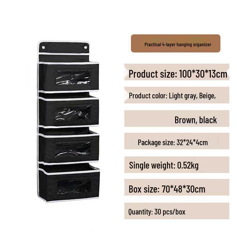 Wall-Mountable Hanging Storage Bag with Mesh Pockets for Dorms and Homes