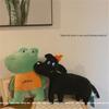 Quirky Black Dog Pillow, Cute Frog Plush, Yellow Duck Cushion for Sofa, Women’s Niche Doll Toy.