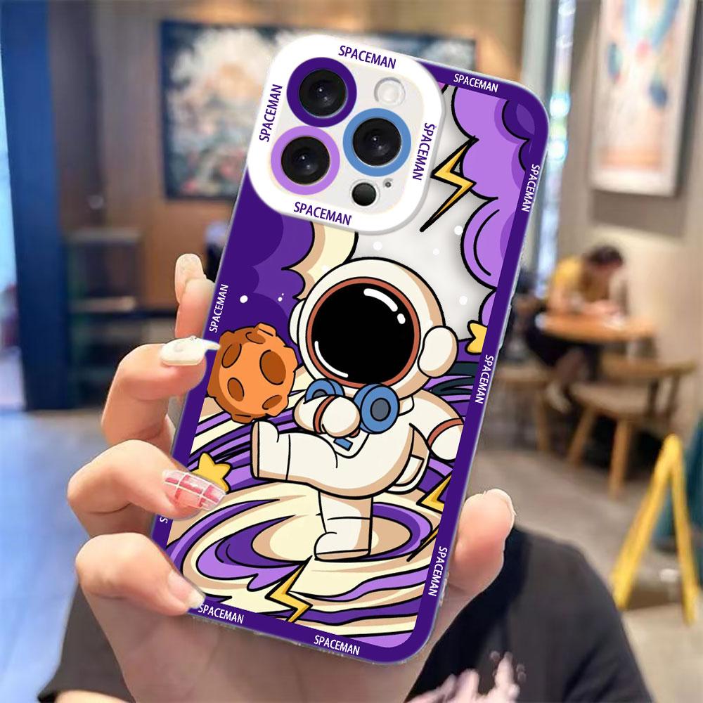 

Astronaut Space Spaceman Cover Clear Phone Case For OPPO RENO 15 15F 14 14F 13 13F 12 12F 11 11F 10 8 8Z 8T 7 7Z 6Z 5 Case Shell OPPORENO75G