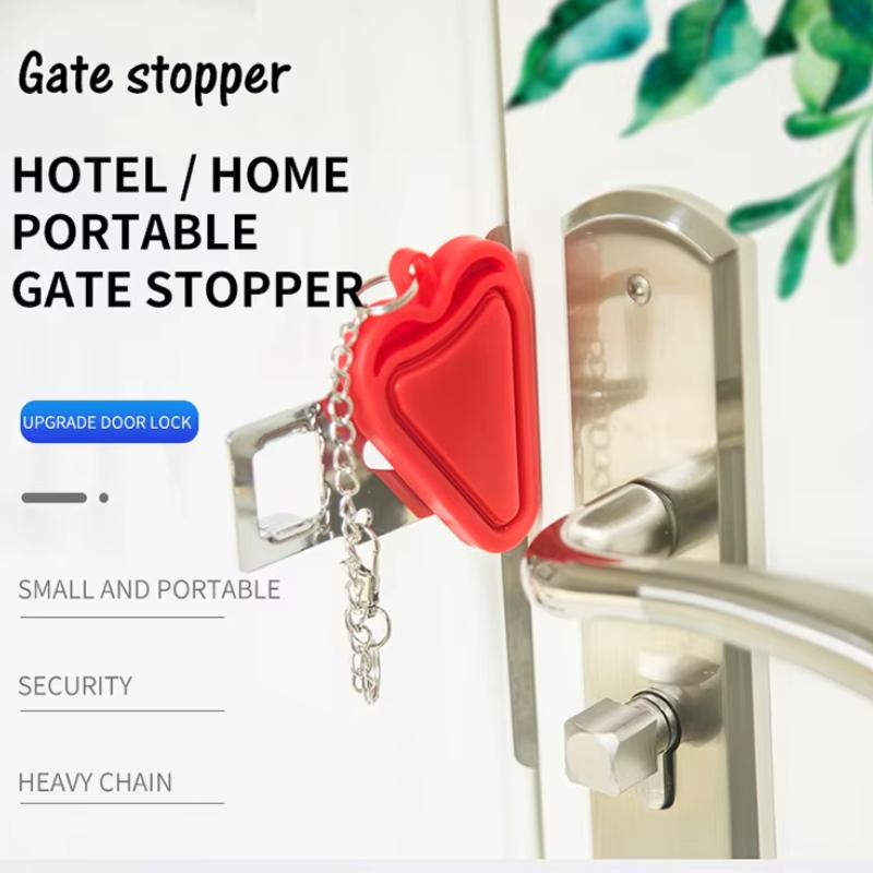 1/2pcs Security Portable Door Lock Latch No Drill Manual Hotel Room Devices For Add Security Holes Removable For Travel Safety
