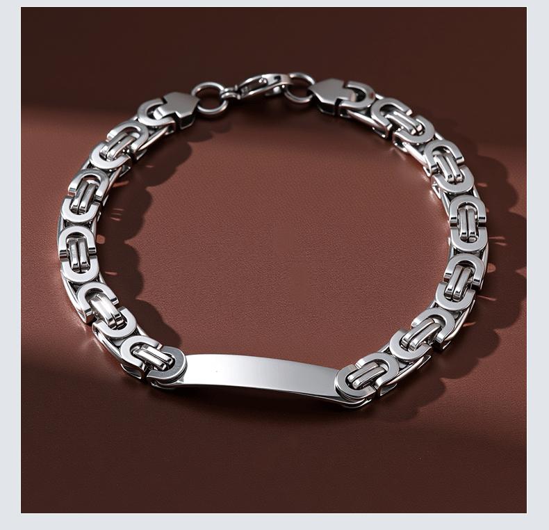 Stainless Steel Men Curved Plate Bracelet Titanium Steel Fashion Jewelry Gift for Him Trendy Accessories