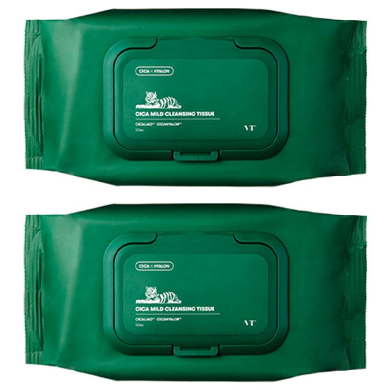 VT Cosmetic Cica Mild Cleansing Tissues, 50 wipes, 2 pcs