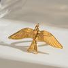 Yori Fashion Peace Dove Wing Open Ring for Women Charm Texture Rust Proof Fashion Statement Jewelry 2024 NEW