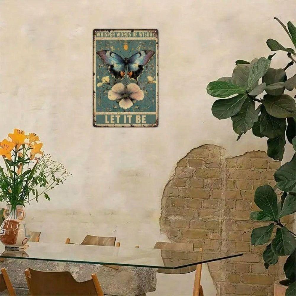 Metal Wall Art Vintage Butterfly Decor for Country Home