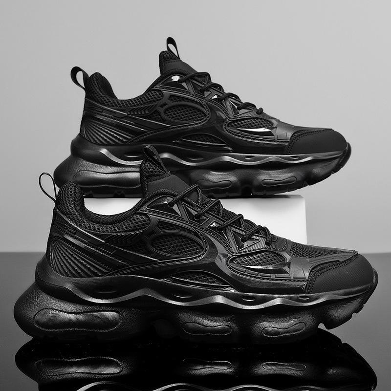 Sports men's shoes autumn new mesh breathable running shoes men's fashion casual versatile thick sole heightening dad shoes men