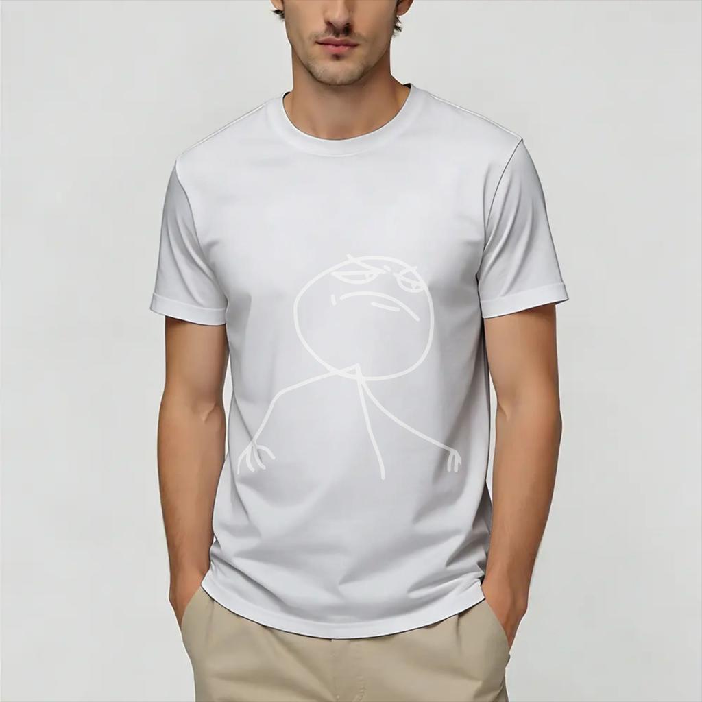 Rage Comic Trollfac Pure Cotton Tshirt For Male Beach Streetwear Tshirts O Neck Trendy Cool Tees Oversize Print Tops