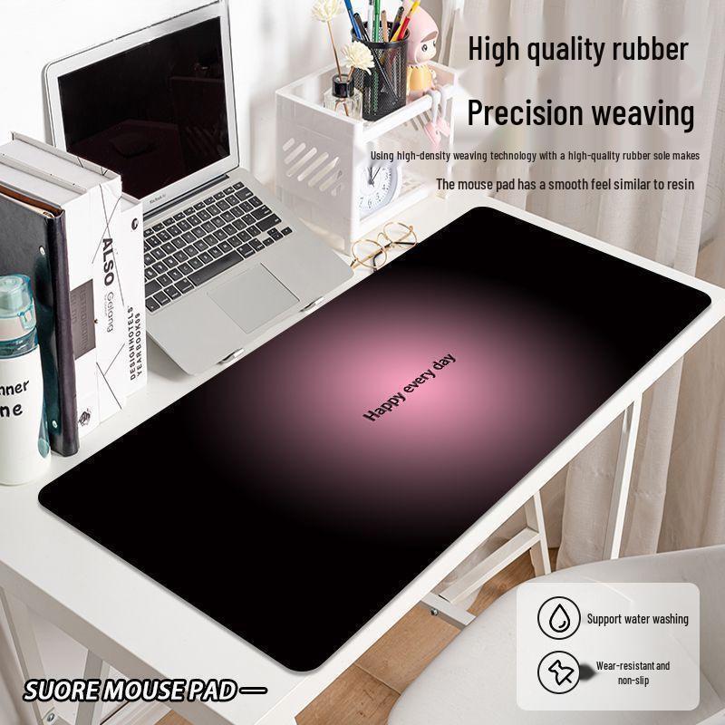 Morandi Esports Large Gradient Mouse Pad - Black & Pink Desk Mat for Office/Keyboard