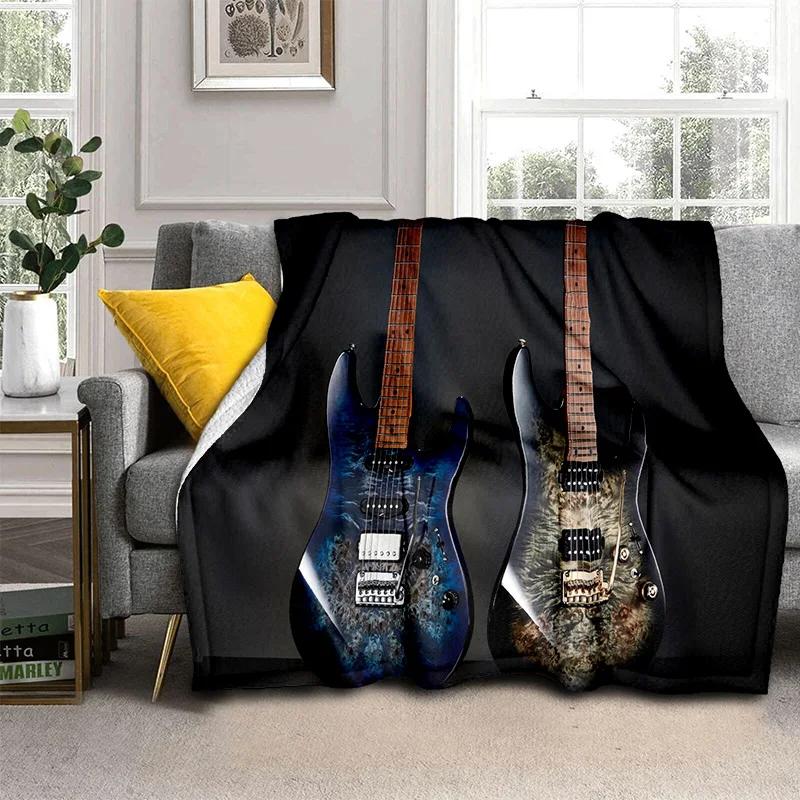 Electric Guitar 3D Classical Guitar Blanket,Soft Throw Blanket for Home Bedroom Bed Sofa Picnic Travel Office Cover Blanket Kids