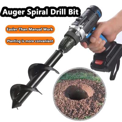Garden Auger Drill Bit Tool 4 Sizes Spiral Hole Digger Ground Drill Earth Drill For Seed Planting Gardening Fence Flower Planter