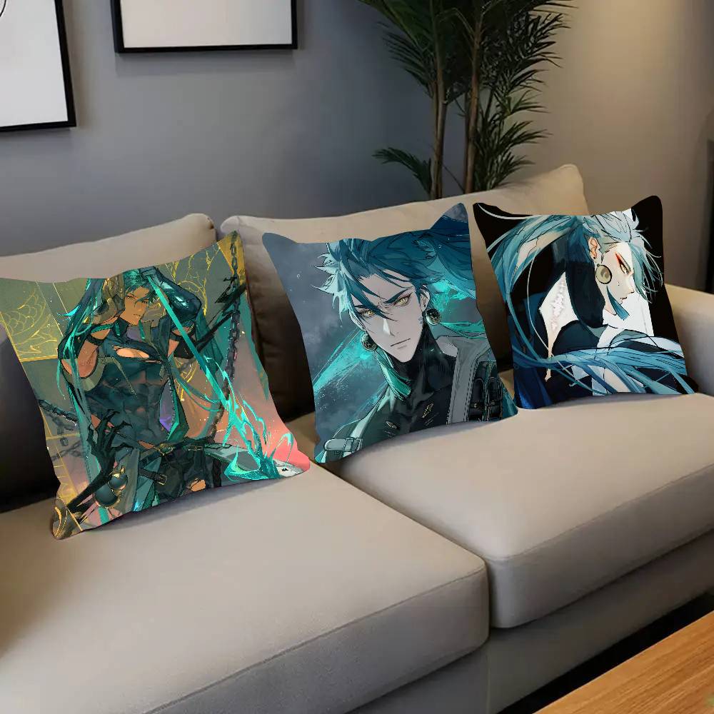 Jiyan Game W-Wuthering Waves Pillow Case Fashion Square Pillowcase Bedroom Sofa Room Ins Decoration Leisure