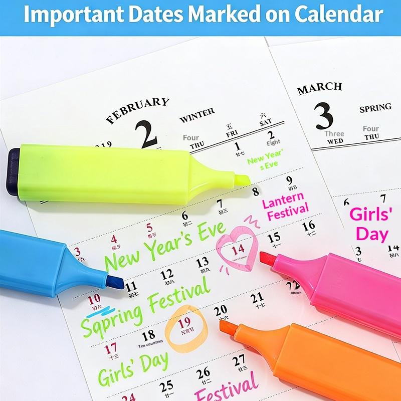 Highlighter Pens 4/6/8 Colors Color Key Light Drawing Note Taking Japanese Marker