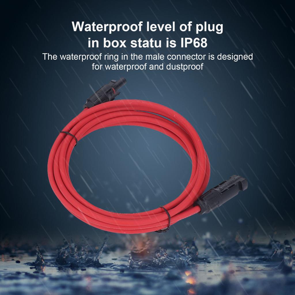 2 Stück 12AWG 4mm² Solarmodul Verlängerungskabel Schwarz Rot Solaradapter Verlängerungskabel mit Buchse Stecker 1000V