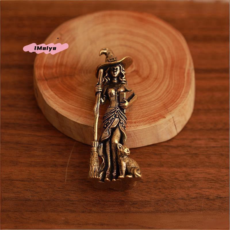 Magical Moon Witch Figure Ornament, Home Decor, Wizard Statue, Living Room/Entrance Decoration, Halloween Party Goth Home Decor